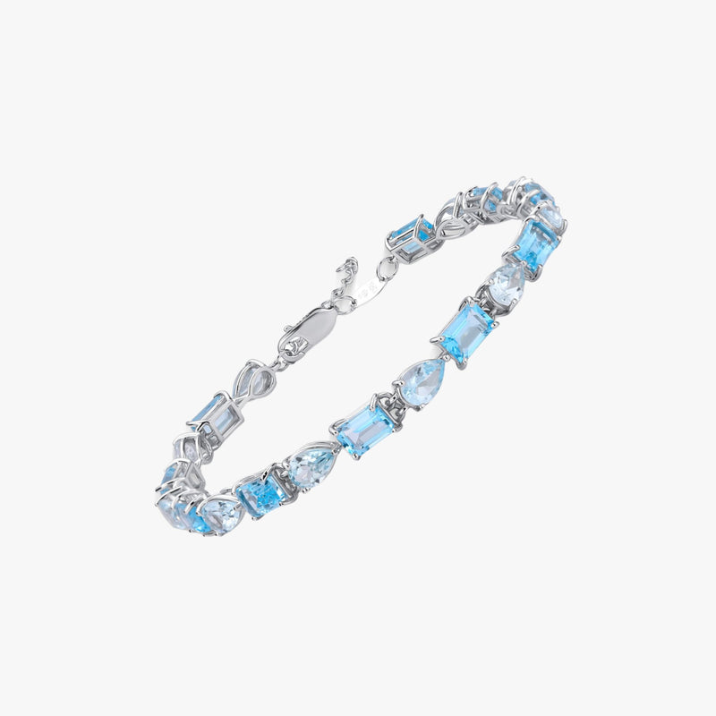 Pulseira com Pedras Naturais de Topázio Azul