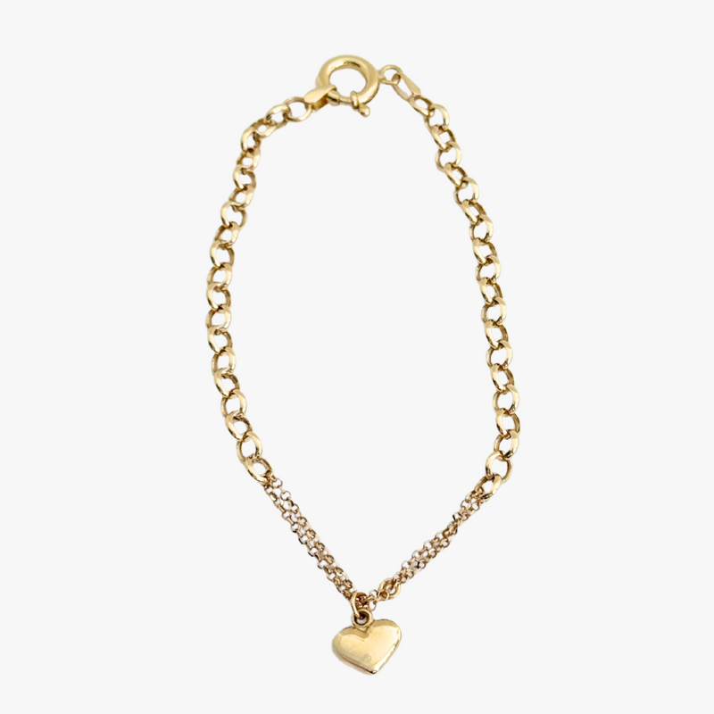 Pulseira com Coração em Ouro Amarelo 18K