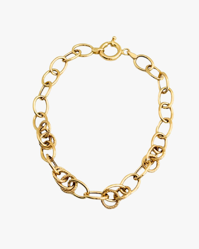 Pulseira com Argolas em Ouro Amarelo  18K