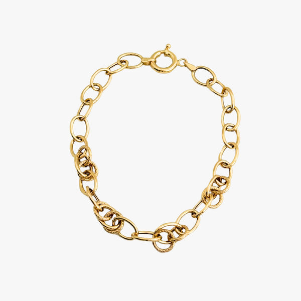 Pulseira com Argolas em Ouro Amarelo  18K