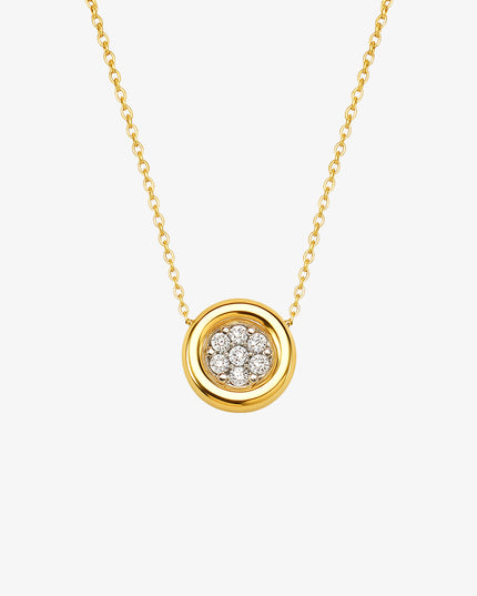 Colar Ponto de Luz com Sete Diamantes no Pingente