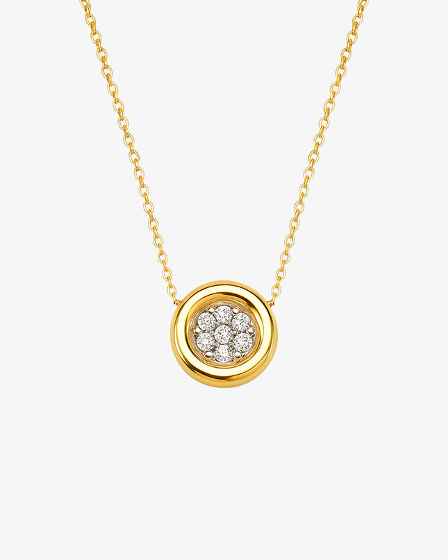 Colar Ponto de Luz com Sete Diamantes no Pingente