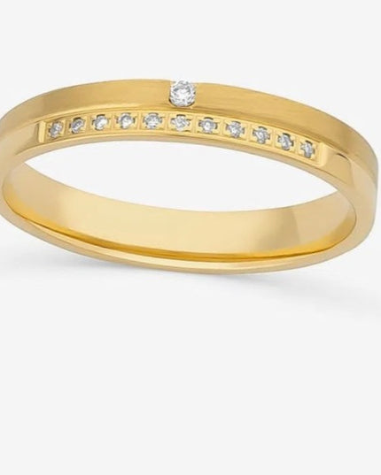 Aliança Anatômica com Diamantes