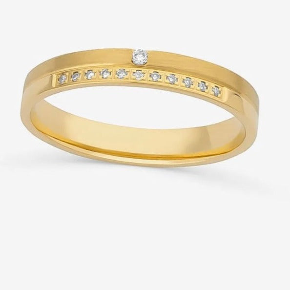 Aliança Anatômica com Diamantes