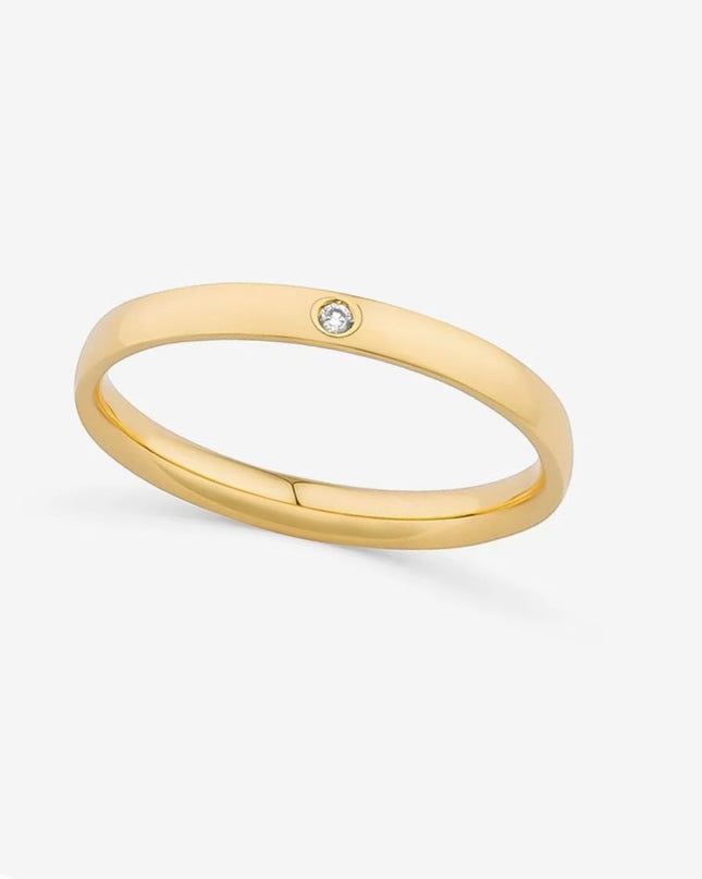 Aliança Anatômica com Diamante