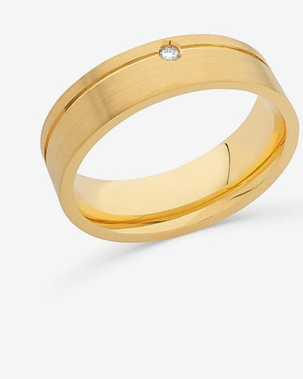 Aliança Anatômica com 2 pontos de Diamante
