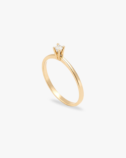 Anel Solitário Clássico com Brilhante