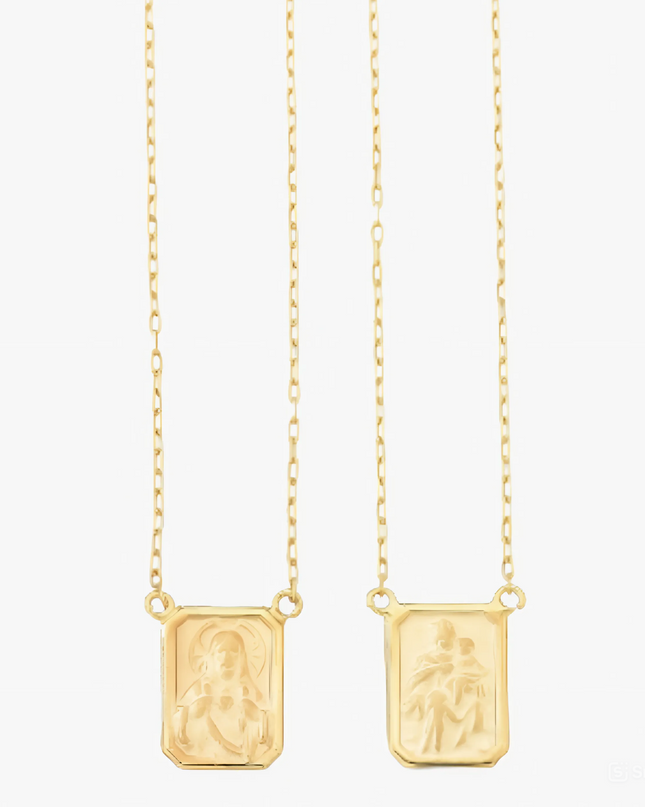 Escapulário Masculino em  Ouro Amarelo 18K